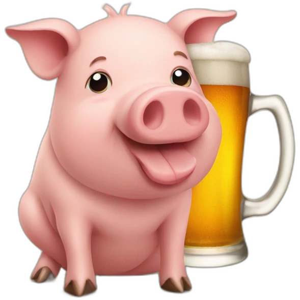 pig  in a beer emoji