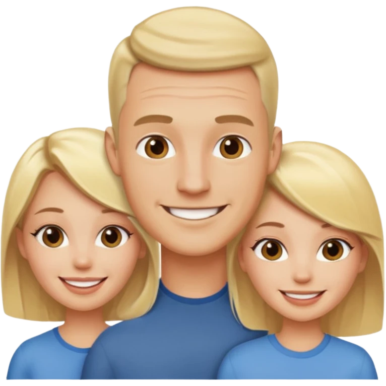 Two blonde women and a man with skin head  emoji