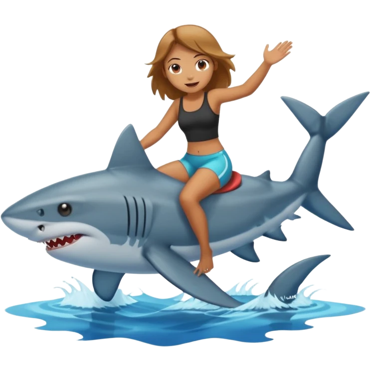 shark with girl riding back  emoji