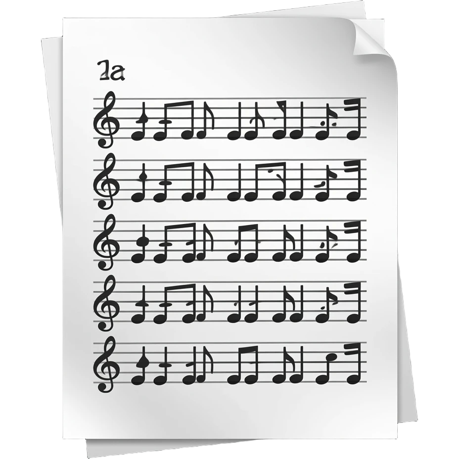 white lyrics sheet on black background emoji