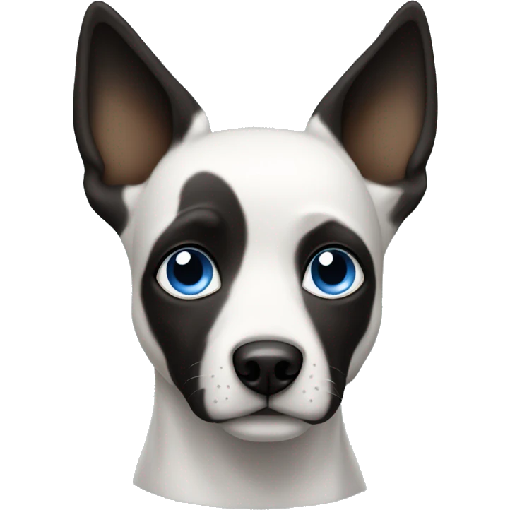 Black and white blue eyes dog with pointy ears emoji