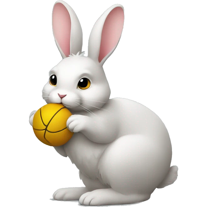 A rabbit with a ball of eight emoji