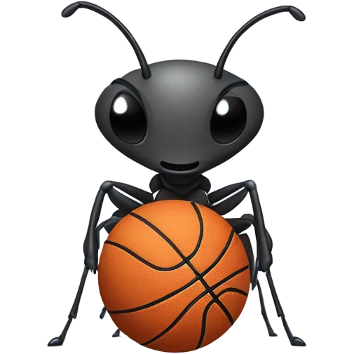 Ant holding a basketball emoji