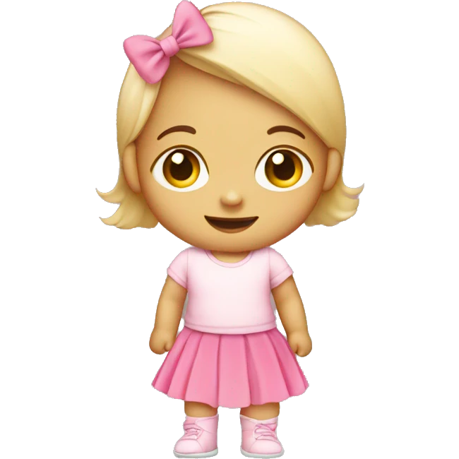 Baby with pink skirt and with top  emoji