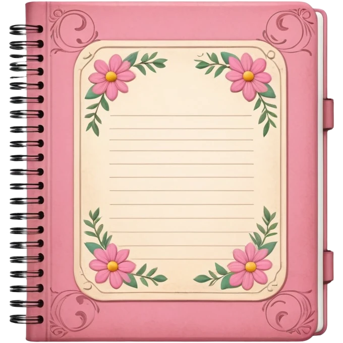 Pink recipe book emoji