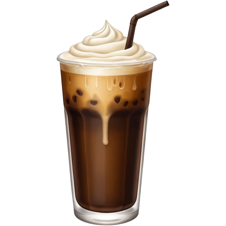 Iced coffee with cold foam emoji