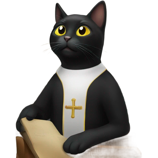 Black cat in church emoji