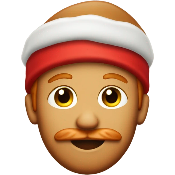 Ginger bread full manwith a red  christmas hat emoji