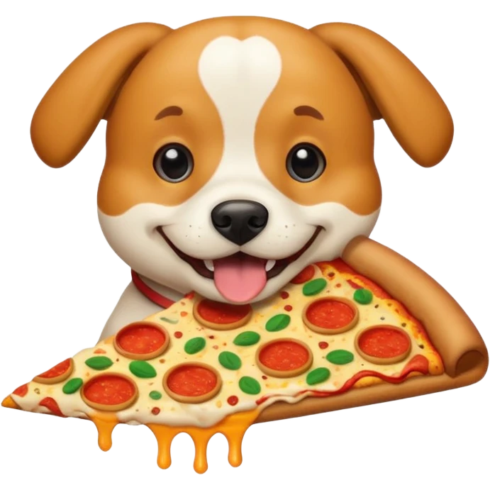 Dog eating pizza emoji