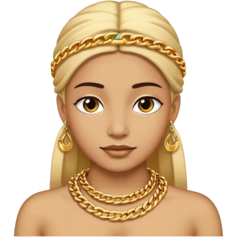 Neck traditional gold chain and gold bangel emoji