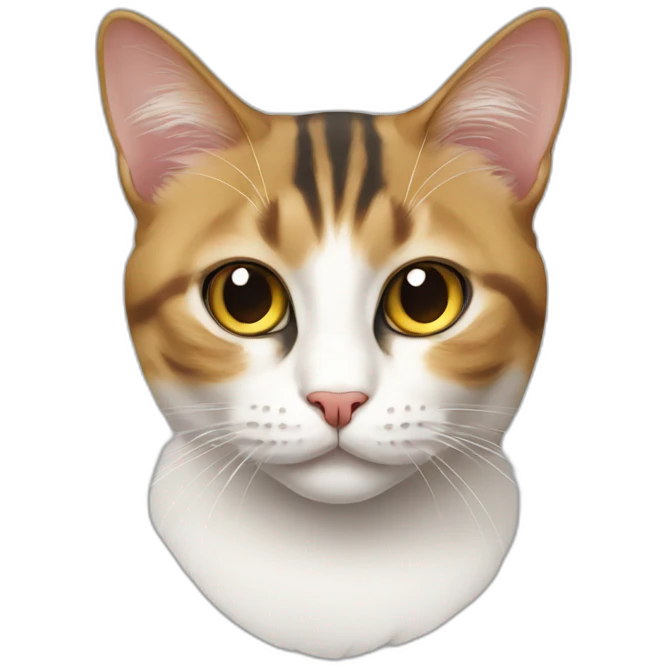 European bicolor cat that look dumb emoji