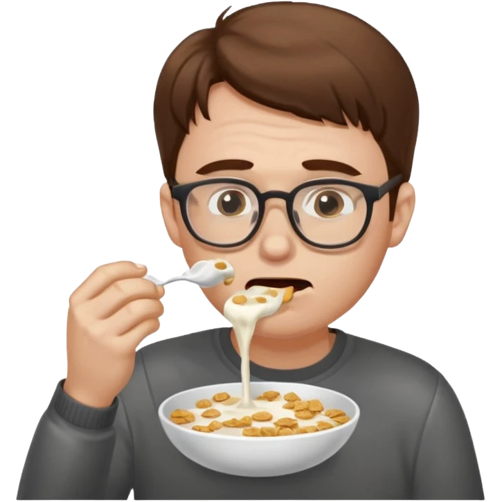 Vomit cereal milk vomit sexy vomit man vomit brown hair glasses  emoji
