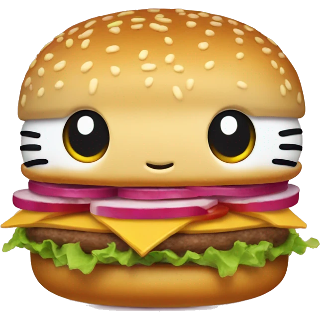 hello kitty hamburger emoji