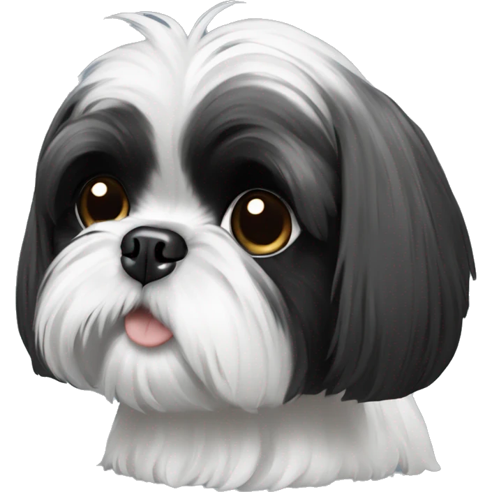 Black and white Shih tzu dog  emoji