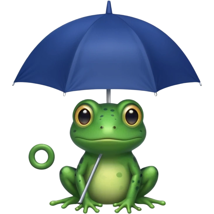 Frog hold dark blue umbrella emoji