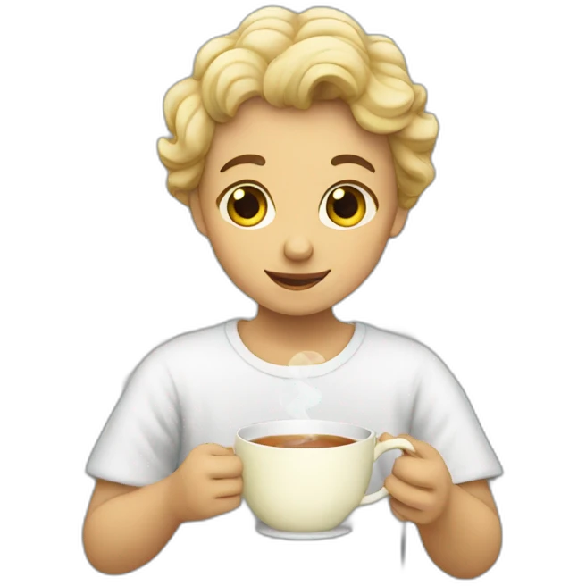 Angel drinking tea  emoji