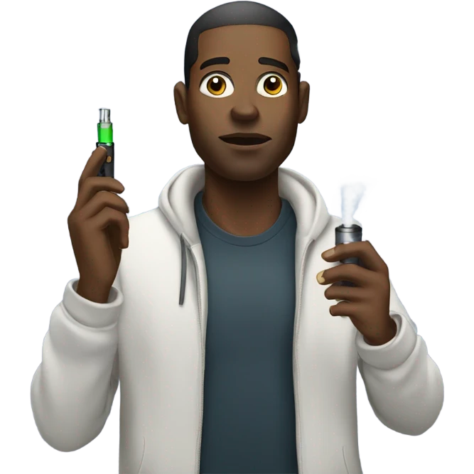 black guy smoking blink emoji