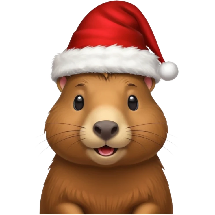Capybara con gorrito de navidad emoji