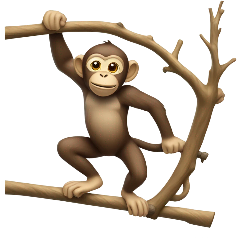 Monkey playing hockey on top of trees emoji