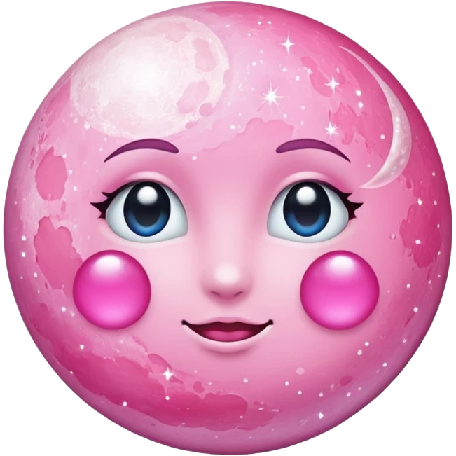 Pink sparkly moon emoji