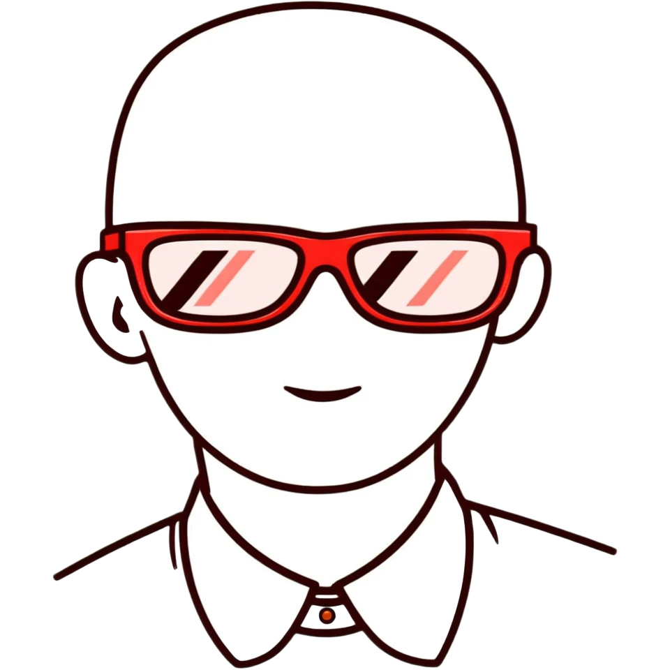 red glasses without a face emoji