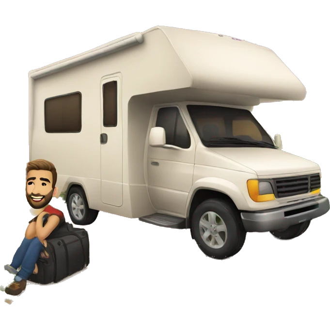 Kendji girac devant une caravane emoji