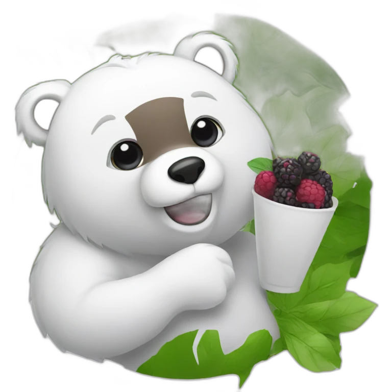 White bear eating acai emoji