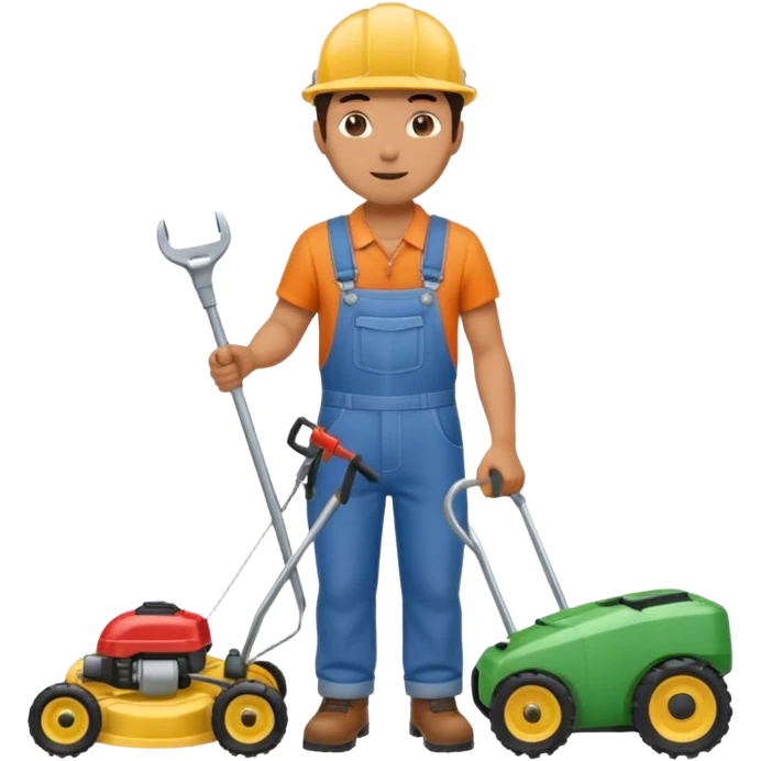 Maintenance worker
with full-body lawnmower emoji