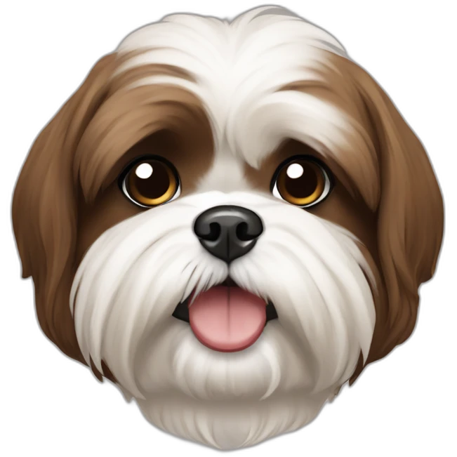 Hungry brown and white shih tzu emoji