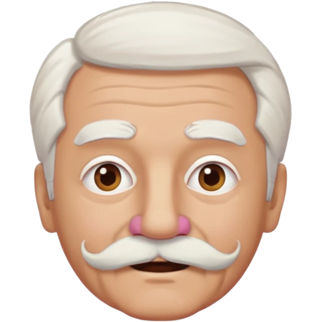 old guy with funny hair and brown shades and pink mustache emoji