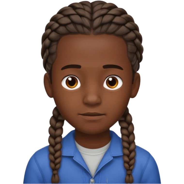 Un chico moreno con trenzas de hombre emoji