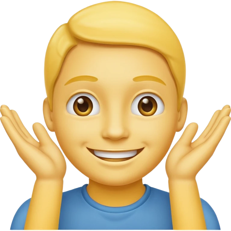 yellow smiling face with both hands under chin emoji