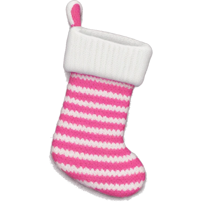 white and pink knit christmas stocking emoji