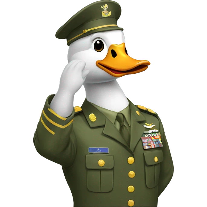 military goose saluting emoji