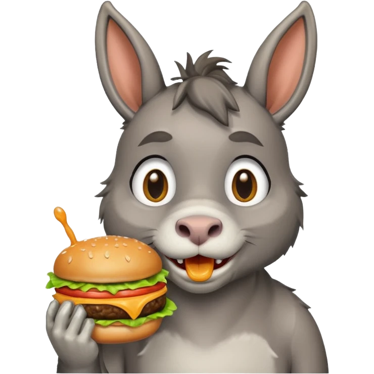 shit dripping of  donkey cat eating hamburgers emoji