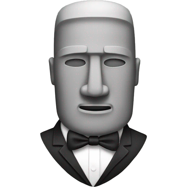 moai with bowtie emoji