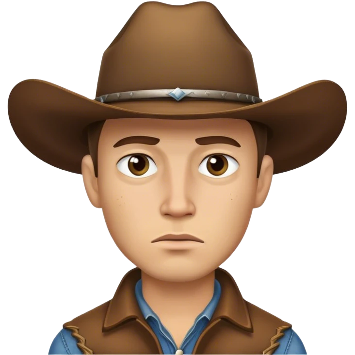 Cowboy with Blank expression with scar under eye emoji