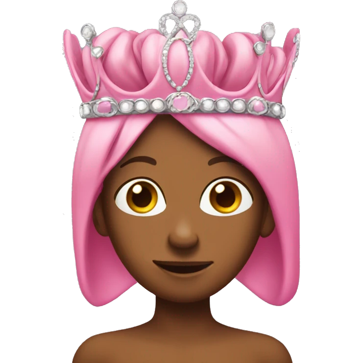 A pink pinto bean with a tiara emoji