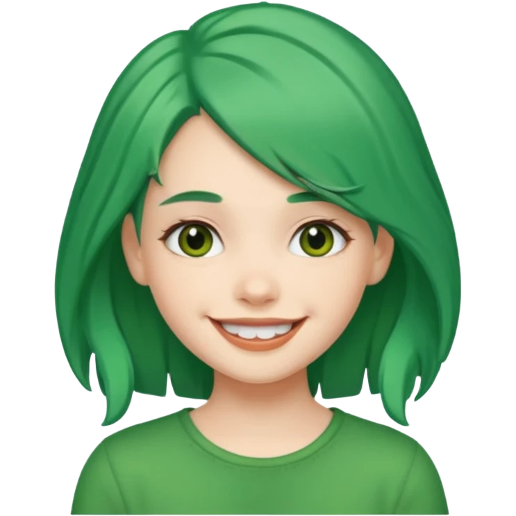 girl with green hair clip emoji