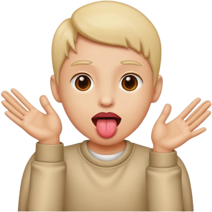 Tounge out with hands to the side  emoji