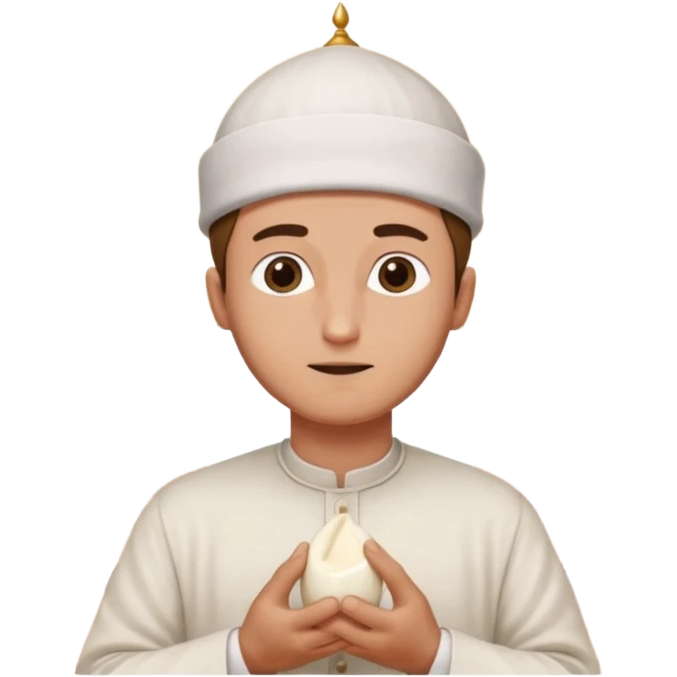 some guy eating 1kg of mozzarella, make it nepalese, more brown, slightly less brown, in a mosque, praying emoji