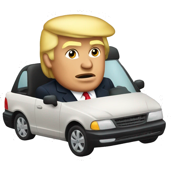 donald trump in a car emoji