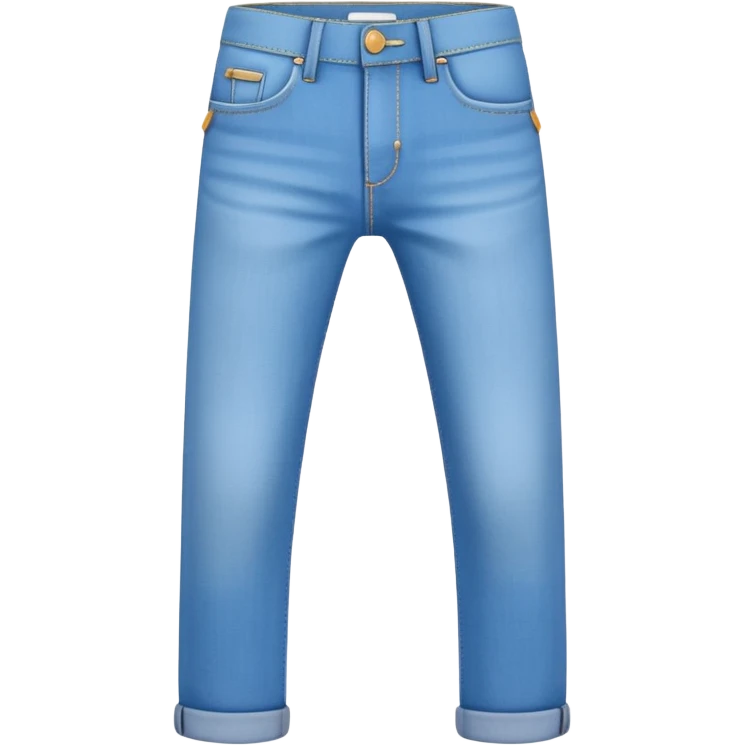 A 3D cartoon sky-blue  jeans with pockets and stitching details, casual slim fit, clean isolated background, Memoji-style. emoji