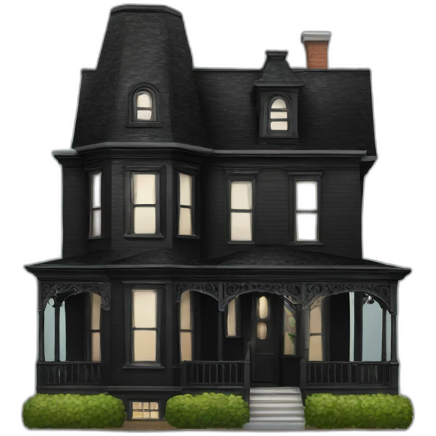 Black victorian house emoji