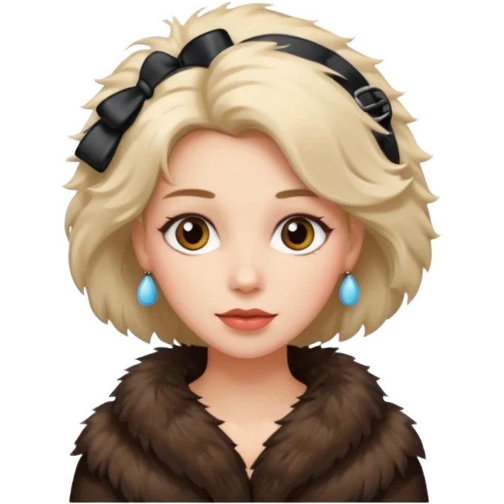 fashionist woman with fur hair clip emoji