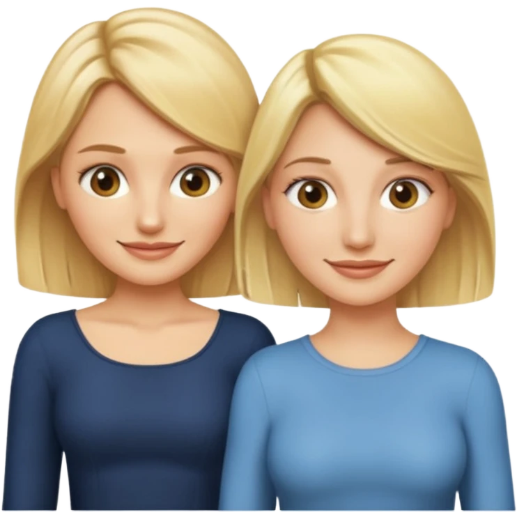 i want an emoji with 2 longue hair blonde girls like the movie "the holiday" They are not touching each other. One is Cameron Diaz, the tother Kate Winslet. They are same height. emoji