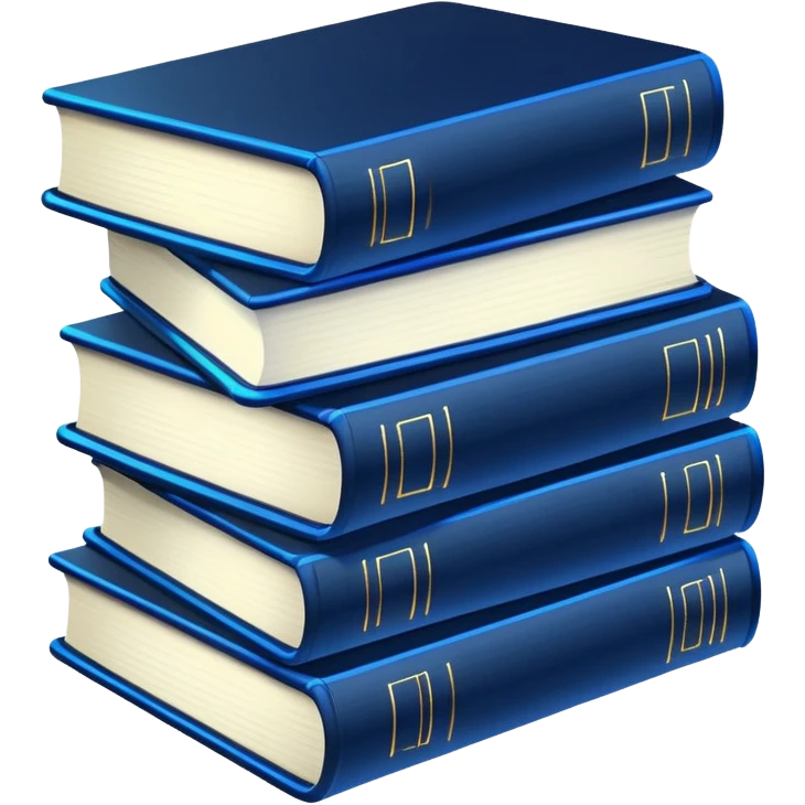 stack of dark blue neon books emoji