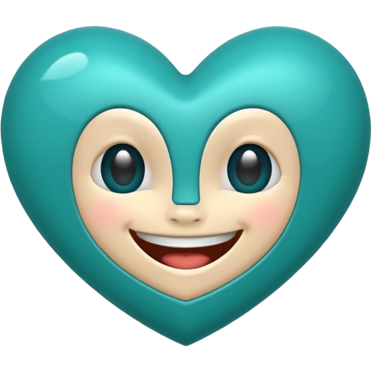 Teal heart laughing emoji
