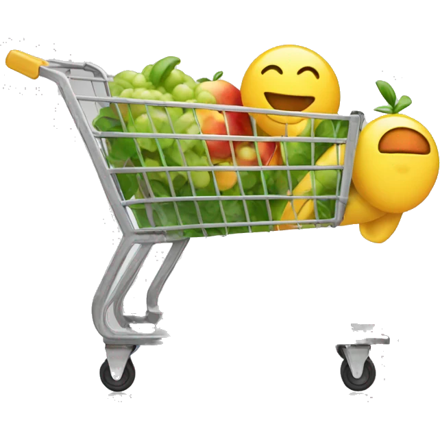 product cart with a smile emoji