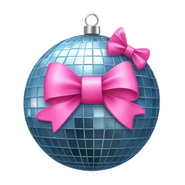 disco ball with pink bow emoji